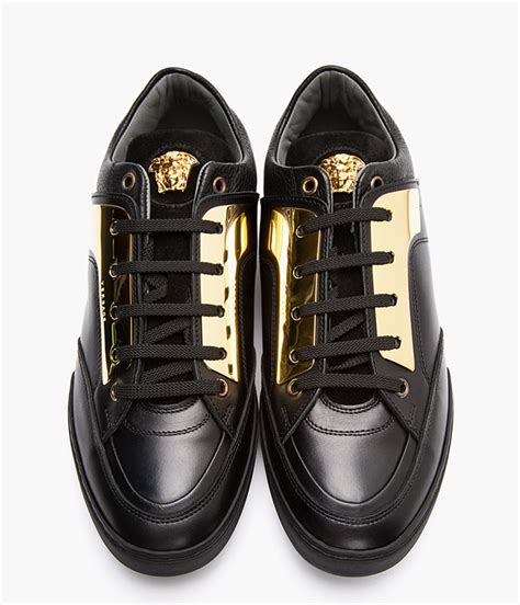 versace shoes yellow and black|Versace shoes black and gold.